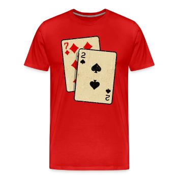 Poker Jeu de cartes Jeux de hasard Casino Poker Round - T-shirt bio Premium Homme - rouge - Devant - Damien (186cm)