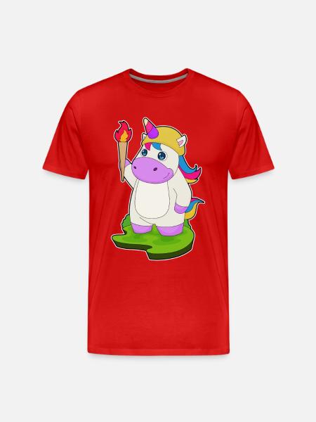 Torche Licorne - T-shirt bio Premium Homme - rouge