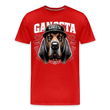 Bloodhound Gangsta Gangster Hund Geschenk - Männer Premium Bio T-Shirt - Rot - Vorne - Damien (186cm)