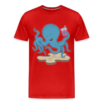 Krake Saft - Männer Premium Bio T-Shirt - Rot - Vorne - Damien (186cm)