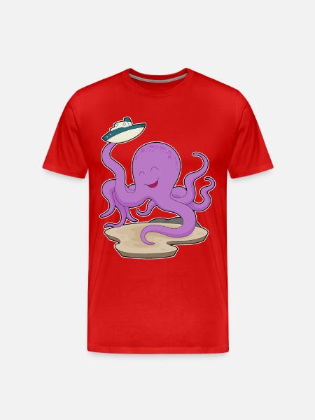 Octopus Toy Boat - Men's Premium Organic T-Shirt - red