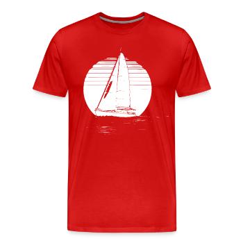 Sailboat Drawing - Men's Premium Organic T-Shirt - red - Front - Damien (186cm)