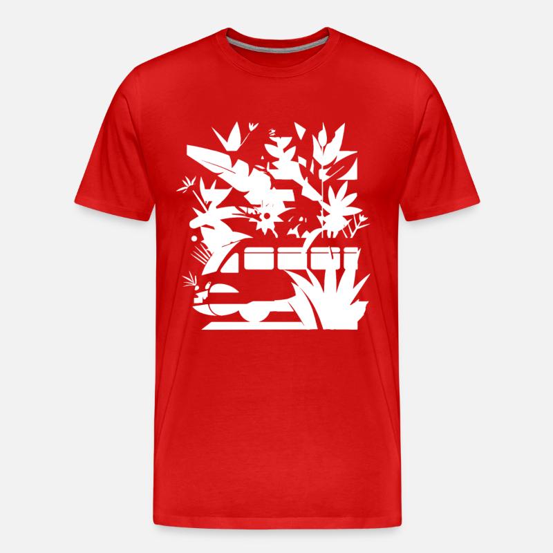 Cartoon Eisenbahn - Männer Premium Bio T-Shirt - Rot