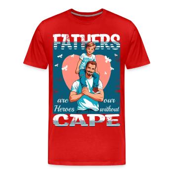 Les pères sont des héros - T-shirt bio Premium Homme - rouge - Devant - Damien (186cm)
