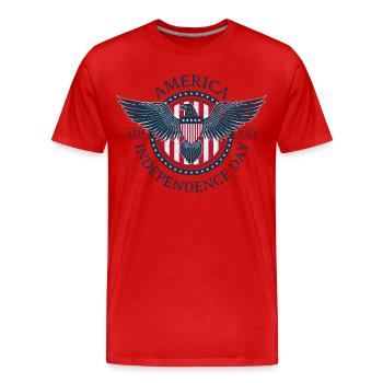 Freiheitsadler USA 4. Juli - Männer Premium Bio T-Shirt - Rot - Vorne - Damien (186cm)