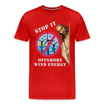 Offshore Windenergie Stopp - Männer Premium Bio T-Shirt - Rot - Vorne - Damien (186cm)