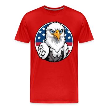 USA and USA Eagle - Men's Premium Organic T-Shirt - red - Front - Damien (186cm)