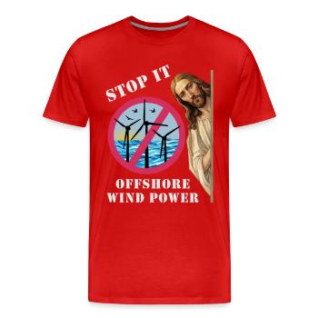 Offshore Windkraft Stopp - Männer Premium Bio T-Shirt - Rot - Vorne - Damien (186cm)