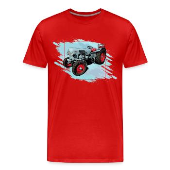 The Tiger EM 235 - Men's Premium Organic T-Shirt - red - Front - Damien (186cm)