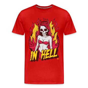 Female Devil - Alive, Skull, Totenkopf - Männer Premium Bio T-Shirt - Rot - Vorne - Damien (186cm)