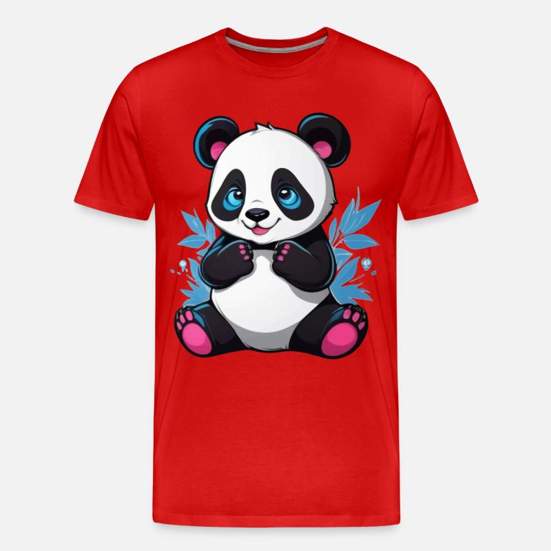 Panda - Männer Premium Bio T-Shirt - Rot