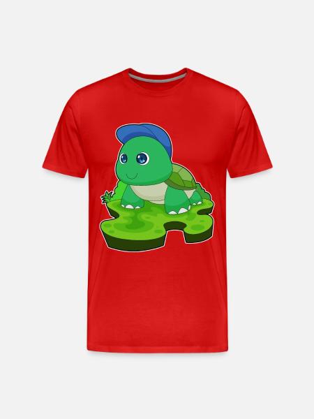 Tortoise Student Cap School - Men's Premium Organic T-Shirt - red