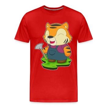 Mineur de tigre Exploitation minière à la pioche - T-shirt bio Premium Homme - rouge - Devant - Damien (186cm)