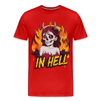 Female Devil - Alive, Skull, Totenkopf - Männer Premium Bio T-Shirt - Rot - Vorne - Damien (186cm)