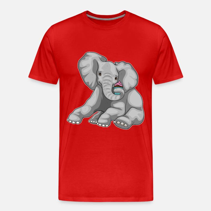 Cupcake éléphant - T-shirt bio Premium Homme - rouge