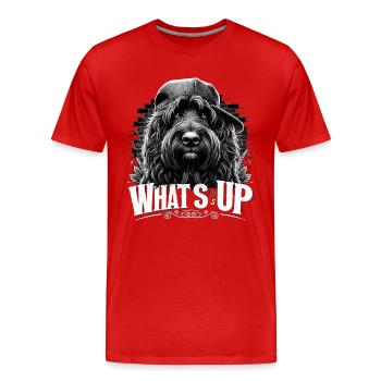 Schapendoes Was geht ab Gangsta cool Hund Geschenk - Männer Premium Bio T-Shirt - Rot - Vorne - Damien (186cm)