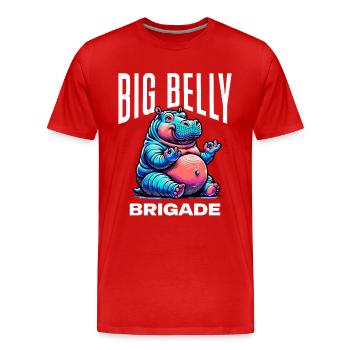 Großer Bauch Brigade Hippo Nilpferd Flusspferd - Männer Premium Bio T-Shirt - Rot - Vorne - Damien (186cm)