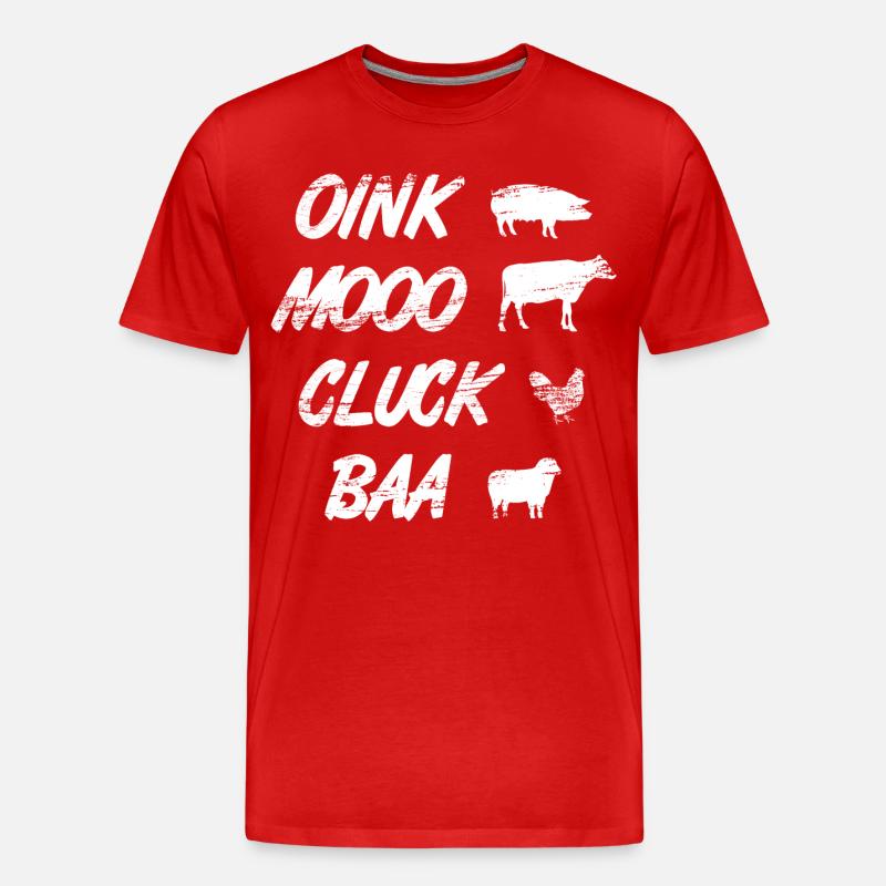 Oink Mooo Cluck Baa - Männer Premium Bio T-Shirt - Rot