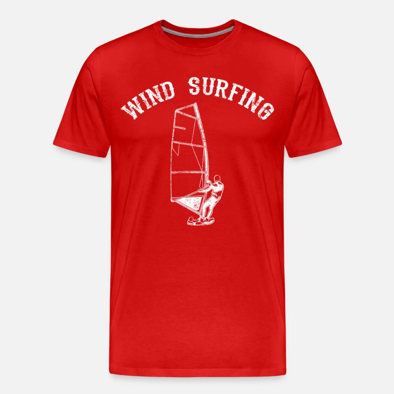 Wind Surfing - Männer Premium Bio T-Shirt - Rot