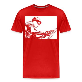 Weld - Men's Premium Organic T-Shirt - red - Front - Damien (186cm)