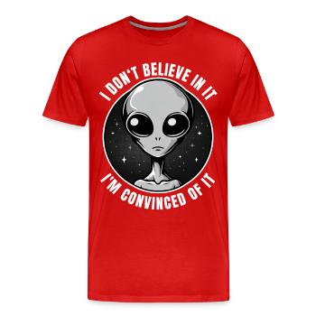 Extraterrestres Existence Foi Convaincue - T-shirt bio Premium Homme - rouge - Devant - Damien (186cm)