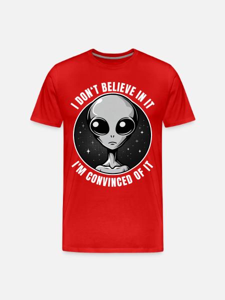 Extraterrestres Existence Foi Convaincue - T-shirt bio Premium Homme - rouge