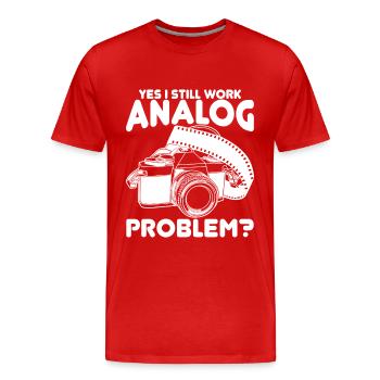 Blague sur la photographie - T-shirt bio Premium Homme - rouge - Devant - Damien (186cm)