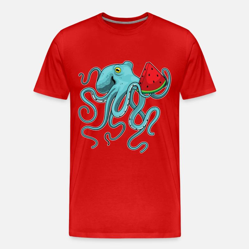 Poulpe Pastèque - T-shirt bio Premium Homme - rouge