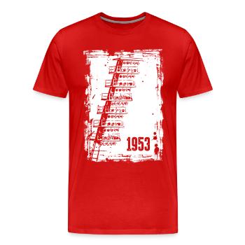 Football 1953 Dresden Old Stadium Lights - Men's Premium Organic T-Shirt - red - Front - Damien (186cm)