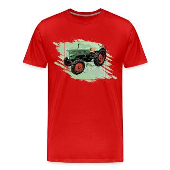 Traktor Favorit 1 - Männer Premium Bio T-Shirt - Rot - Vorne - Damien (186cm)