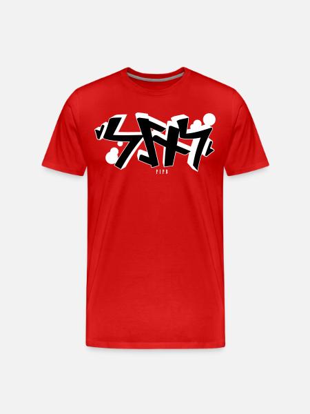 Sins rune graffiti - Männer Premium Bio T-Shirt - Rot