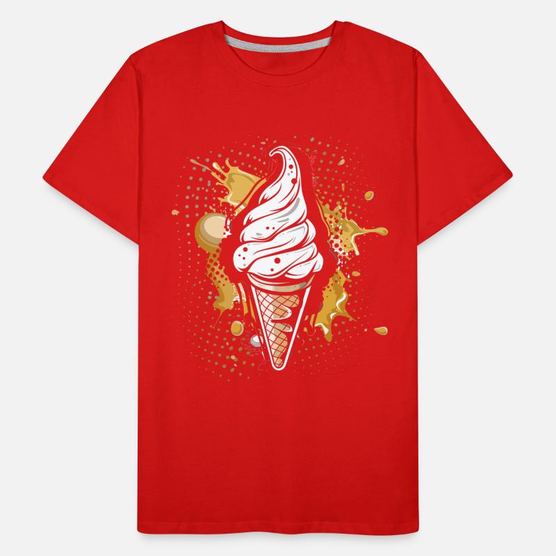 Cornet de crème glacée Éclaboussures de couleur T-shirt bio Premium Homme