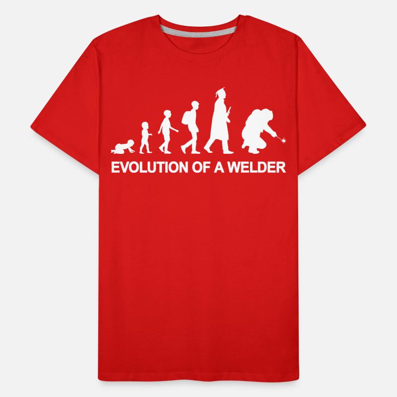 Evolution eines Schweißers Männer Premium Bio T-Shirt