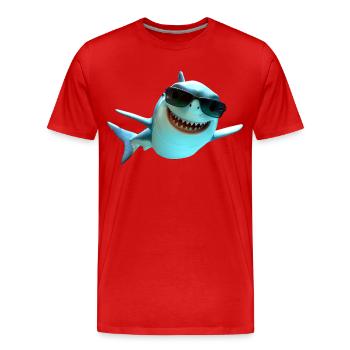 Shark Shark Tiger Shark Gray Shark Sharks Great White Shark - Men's Premium Organic T-Shirt - red - Front - Damien (186cm)