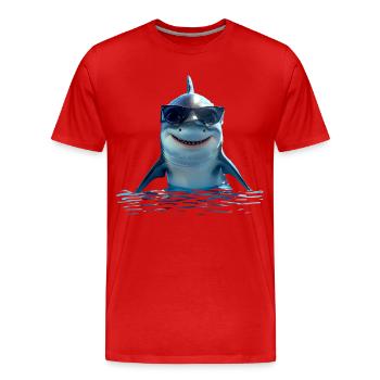 Shark Shark Tiger Shark Gray Shark Sharks Great White Shark - Men's Premium Organic T-Shirt - red - Front - Damien (186cm)