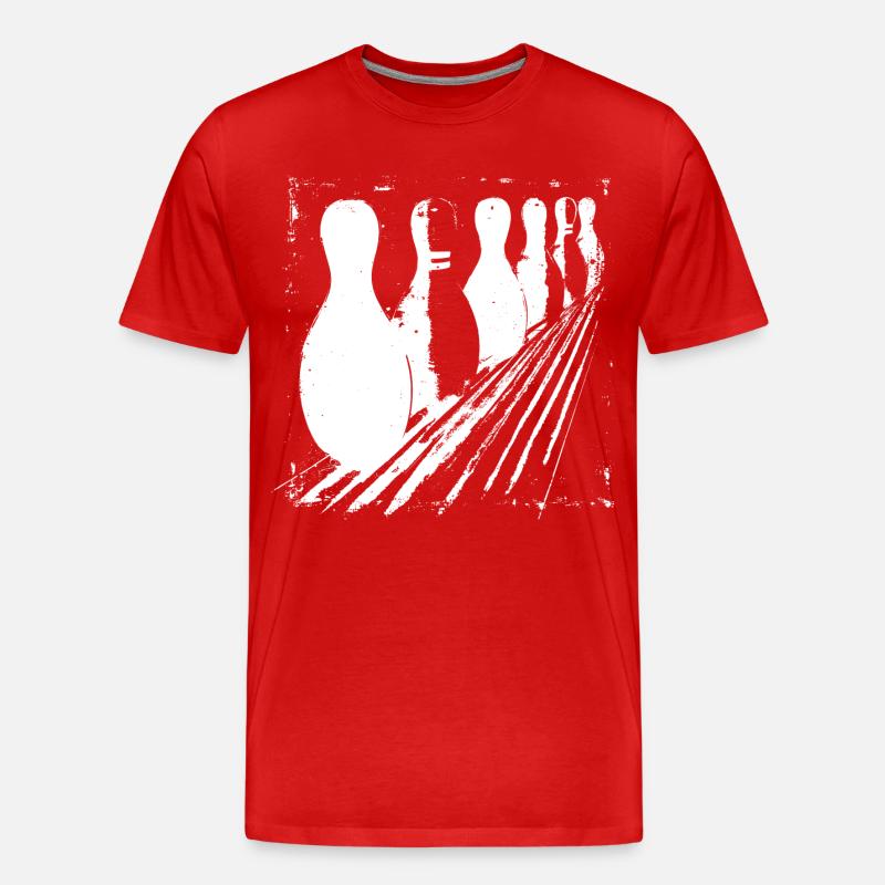 Bowling Pins - Männer Premium Bio T-Shirt - Rot