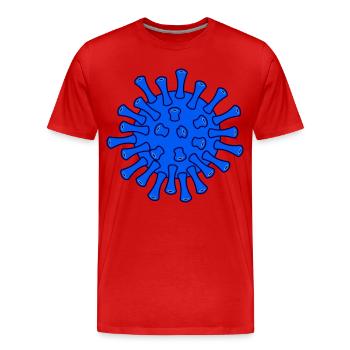 Blaues Covid-Molekül Illustration - Männer Premium Bio T-Shirt - Rot - Vorne - Damien (186cm)