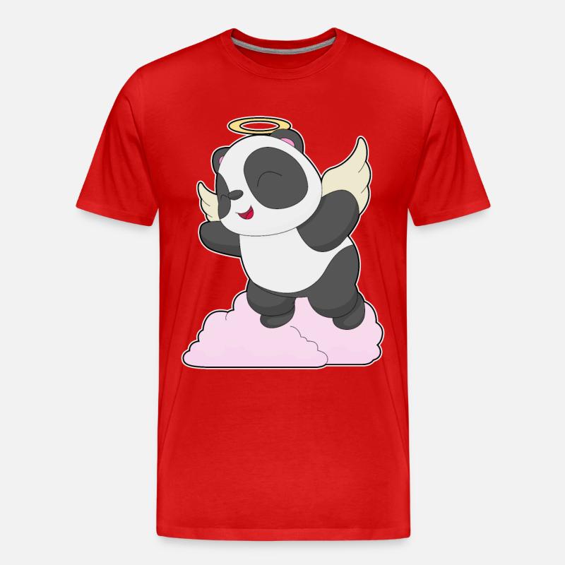Panda Engel Engelsflügel - Männer Premium Bio T-Shirt - Rot