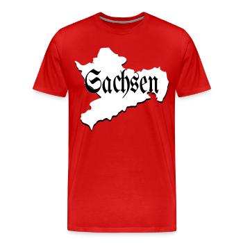 Saxe noir et blanc - T-shirt bio Premium Homme - rouge - Devant - Damien (186cm)