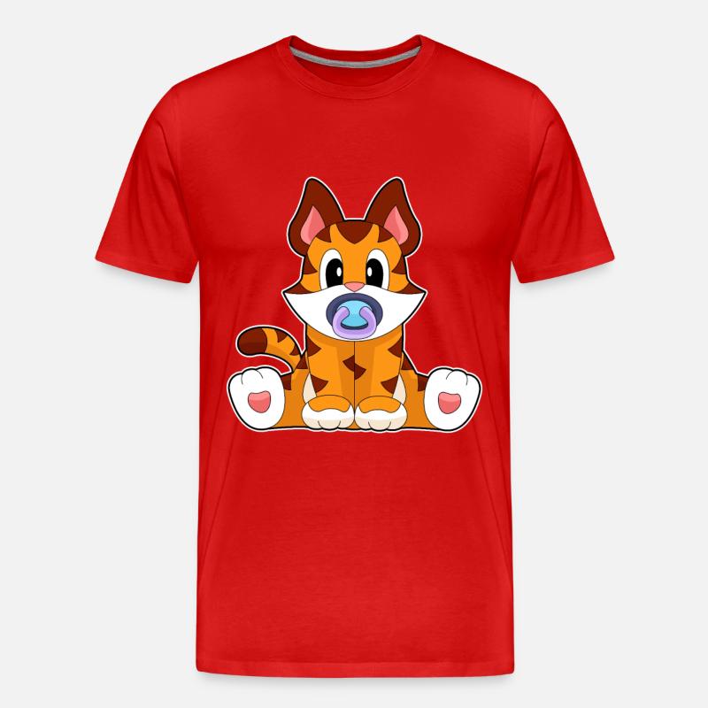 Tiger pacifier - Men's Premium Organic T-Shirt - red