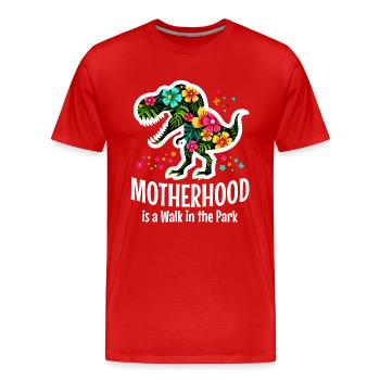 Muttersein ist ein Spaziergang im Park - Männer Premium Bio T-Shirt - Rot - Vorne - Damien (186cm)
