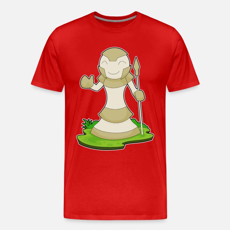 Schachfigur Bauer Schach - Männer Premium Bio T-Shirt - Rot