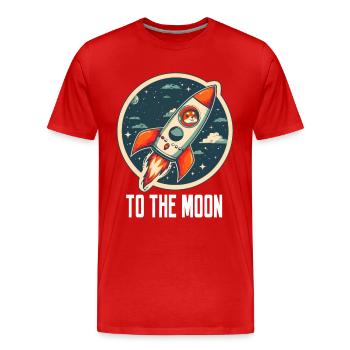To The Moon Shiba Inu Rocket Crypto Currency - Men's Premium Organic T-Shirt - red - Front - Damien (186cm)