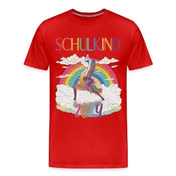 Écolier 2024 - Niveau supérieur - T-shirt bio Premium Homme - rouge - Devant - Damien (186cm)