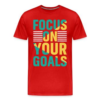concentrez-vous sur vos objectifs Chemise - T-shirt bio Premium Homme - rouge - Devant - Damien (186cm)