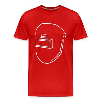 Welding helmet - Men's Premium Organic T-Shirt - red - Front - Damien (186cm)