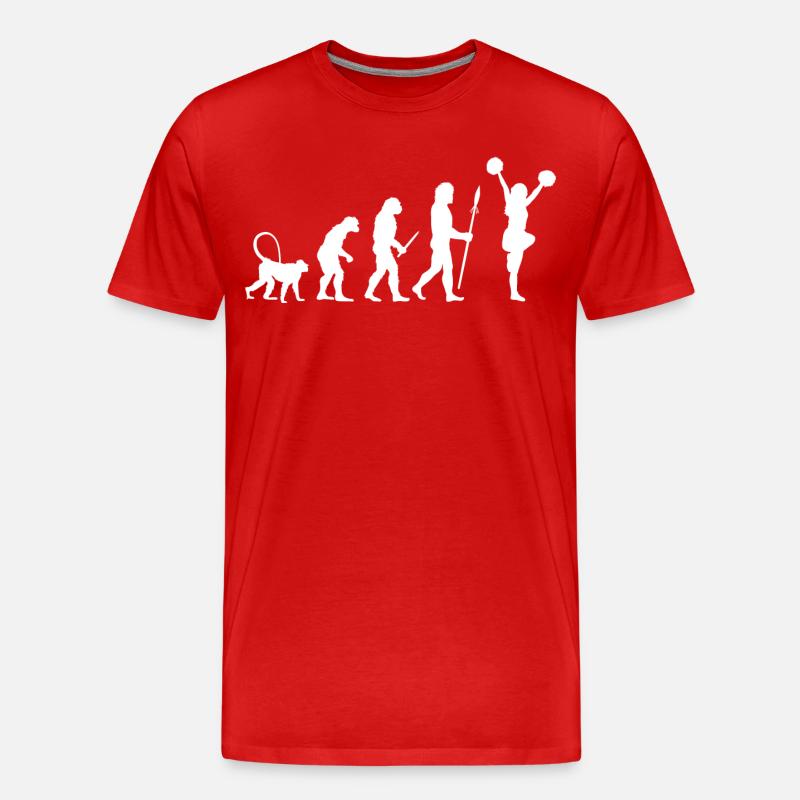Cheerleader Evolution - Männer Premium Bio T-Shirt - Rot