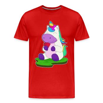 Jeu de cartes de poker Unicorn Poker - T-shirt bio Premium Homme - rouge - Devant - Damien (186cm)