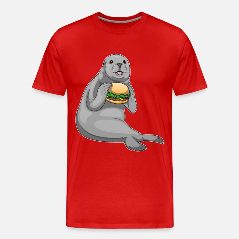 Burger de phoque - T-shirt bio Premium Homme - rouge