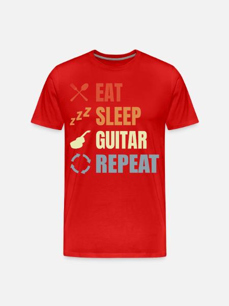 Eat Sleep Guitar Repeat - Men's Premium Organic T-Shirt - red